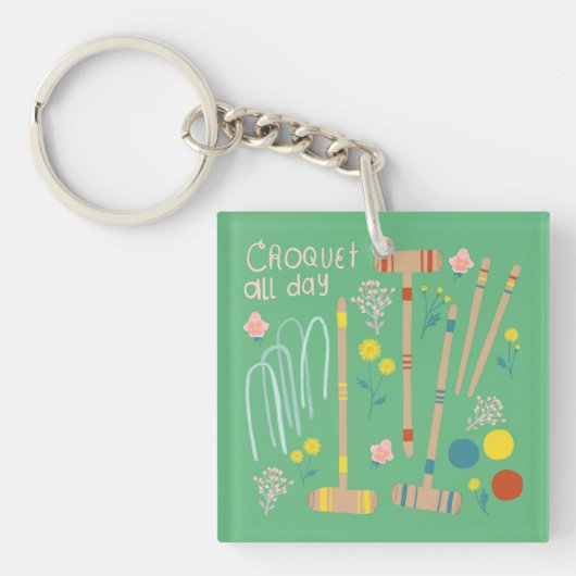 CROQUET ALLE DAGELIJKSE introductiegames Fun Cute Sleutelhanger (voorkant)