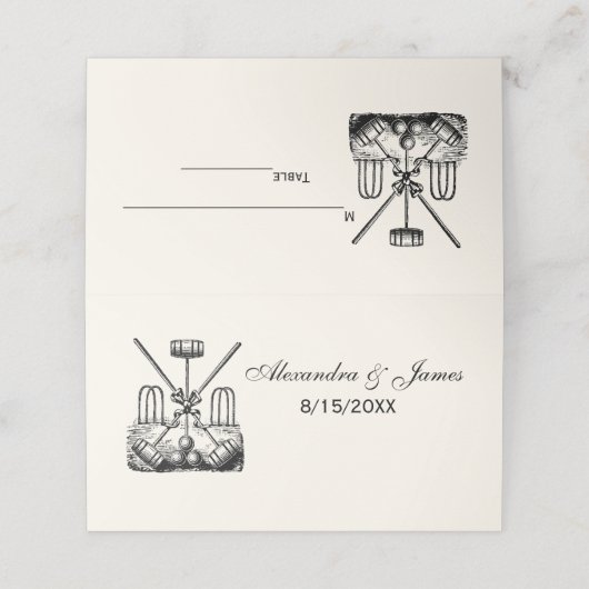 Croquet apparatuur Set Escort Kaart Plaats Kaart I Plaatskaartje (Buitenkant ongevouwen)