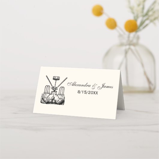 Croquet apparatuur Set Escort Kaart Plaats Kaart I Plaatskaartje (Voorkant)