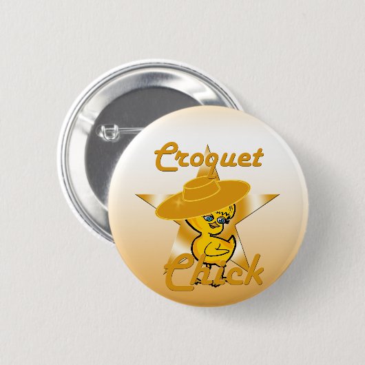 Croquet Chick #10 Ronde Button 5,7 Cm (Voorkant /achterkant)