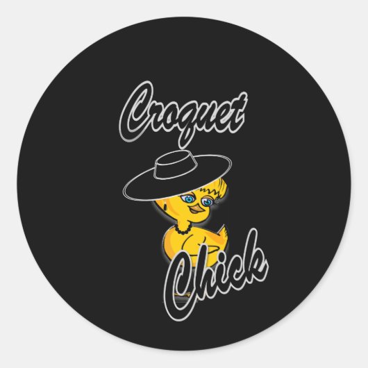 Croquet Chick #4 Ronde Sticker (Voorkant)