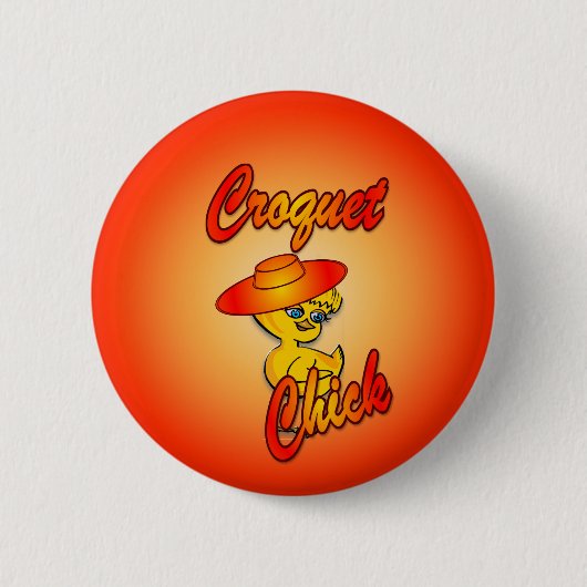 Croquet Chick #5 Ronde Button 5,7 Cm (Voorkant)