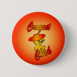 Croquet Chick #5 Ronde Button 5,7 Cm