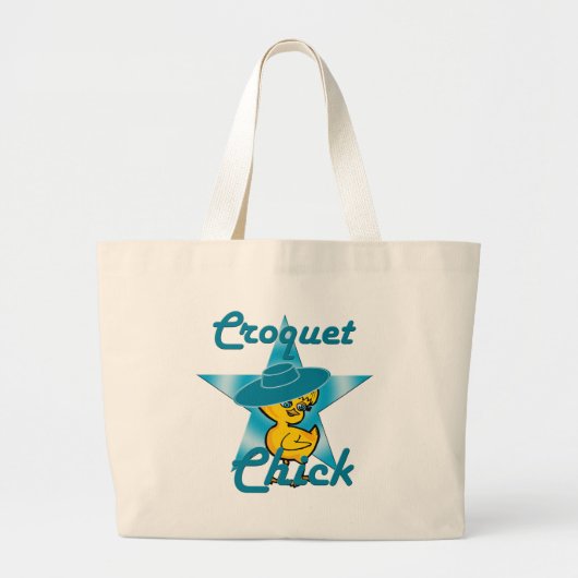 Croquet Chick 7 Grote Tote Bag (Voorkant)