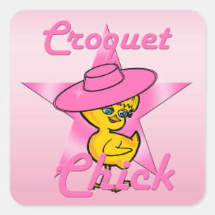 Croquet Chick #8 Vierkante Sticker