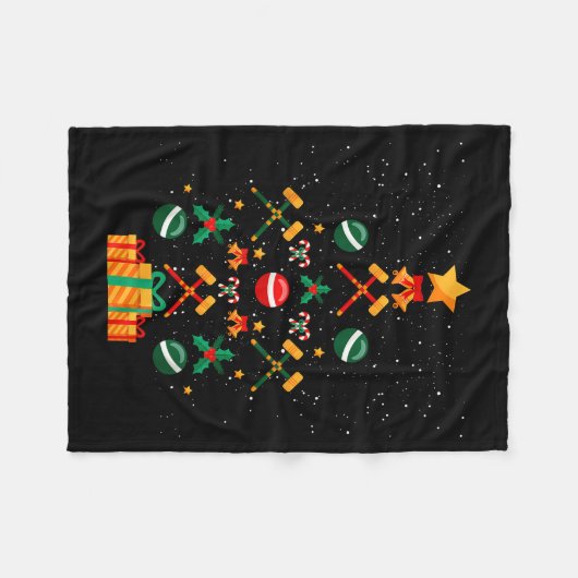 Croquet Christmas Tree Xmas Fleece Deken (Voorkant (Horizontaal))