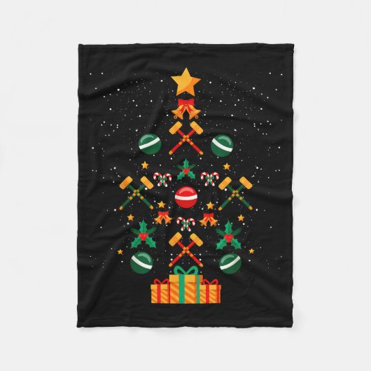 Croquet Christmas Tree Xmas  Fleece Deken (Voorkant)