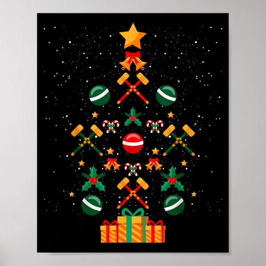 Croquet Christmas Tree Xmas  Poster (Voorkant)