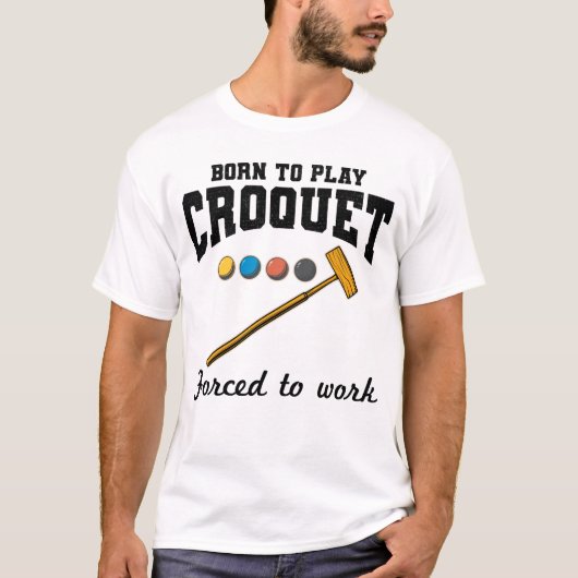 Croquet Croqueters binnenshuis buitenspelingen Fun T-shirt (Voorkant)