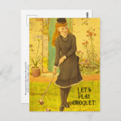  Croquet Cute Lawn Summer Cottcore Briefkaart (Voorkant / Achterkant)