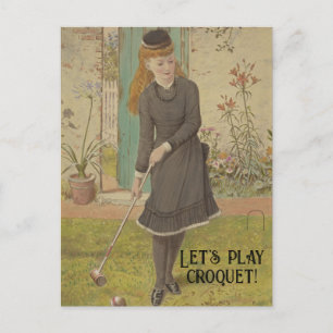 Croquet Cute Lawn Summer Cottcore Briefkaart