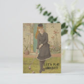  Croquet Cute Lawn Summer Cottcore Briefkaart (Staand voorkant)