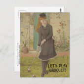  Croquet Cute Lawn Summer Cottcore Briefkaart (Voorkant / Achterkant)