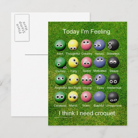 Croquet Emomotion Briefkaart (Voorkant / Achterkant)