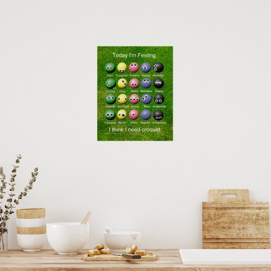 Croquet-emoties Poster (Keuken)