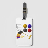 Croquet Equipment Set Mallet Balls Hoops Bagagelabel (Voorkant (verticaal))