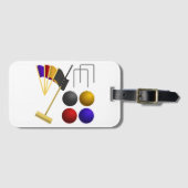 Croquet Equipment Set Mallet Balls Hoops Bagagelabel (Voorkant (horizontaal))