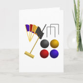 Croquet Equipment Set Mallet Balls Hoops Kaart (Voorkant)