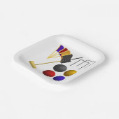 Croquet Equipment Set Mallet Balls Hoops Papieren Bordje (Gebogen)