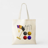 Croquet Equipment Set Mallet Balls Hoops Tote Bag (Achterkant)