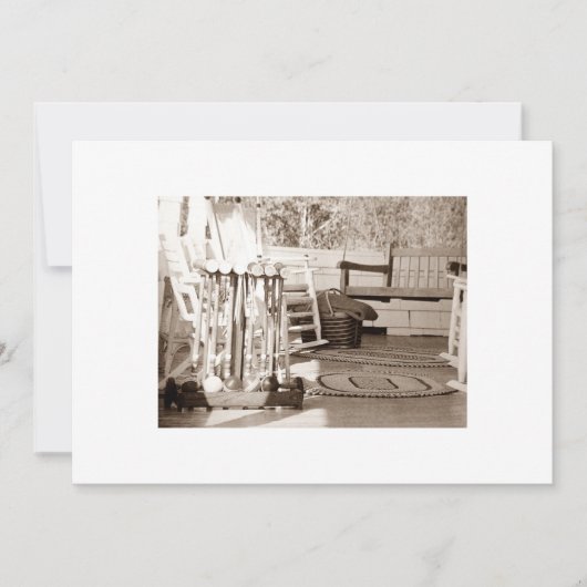 CROQUET, FUN, PARTIJTIJDINVITATIE KAART (Voorkant)