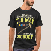 Croquet Indoor Outdoorspelers Pap Opa T-shirt (Voorkant)