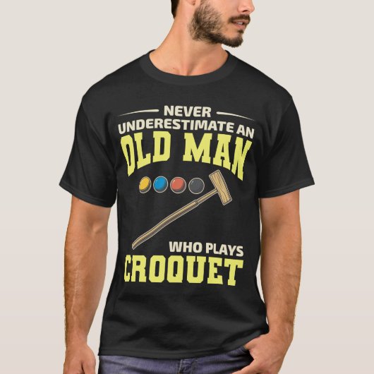 Croquet Indoor Outdoorspelers Pap Opa T-shirt (Voorkant)