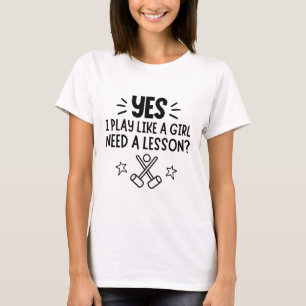 Croquet: Ja, ik ski als een meisje. Heb je een les T-shirt