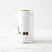 Croquet Mallet en Balls Bierpul (Voorkant links)