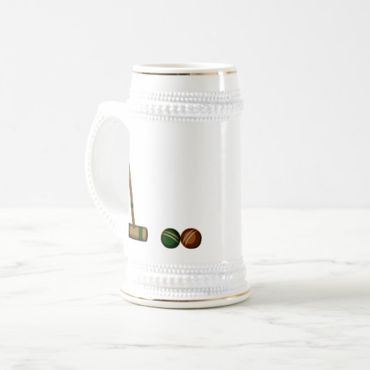 Croquet Mallet en Balls Bierpul (Voorkant links)