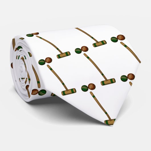 Croquet Mallet en Balls Stropdas (Opgerold)