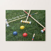 Croquet Mallets en Balls Jigzaag Puzzle Legpuzzel (Horizontaal)