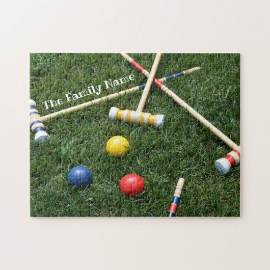 Croquet Mallets en Balls Jigzaag Puzzle Legpuzzel (Horizontaal)