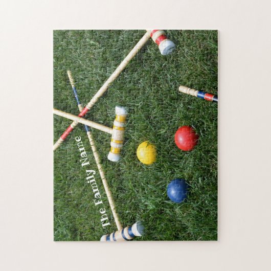 Croquet Mallets en Balls Jigzaag Puzzle Legpuzzel (Verticaal)