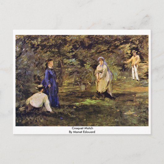 Croquet Match by Manet Edouard Briefkaart (Voorkant)