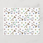 Croquet Pattern Cute Hand-Drawn Boho Picnic Game Briefkaart (Voorkant)