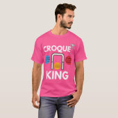 Croquet Player Wicket Club Gazonspel Gezegde Grapp T-shirt (Voorkant volledig)