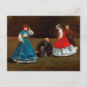 Croquet Scene van Winslow Homer (1866) Briefkaart