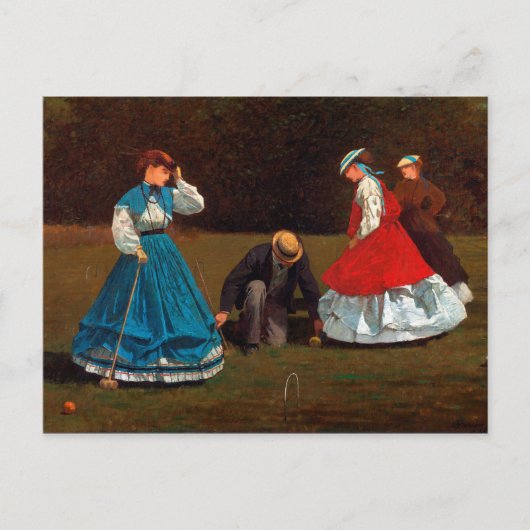 Croquet Scene van Winslow Homer (1866) Briefkaart (Voorkant)