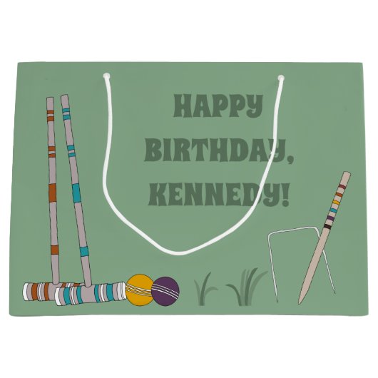 Croquet Set, Jade Green, Persoonlijk Groot Cadeauzakje (Voorkant)
