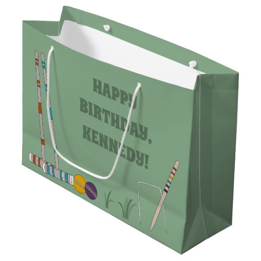 Croquet Set, Jade Green, Persoonlijk Groot Cadeauzakje (Voorkant Gekanteld)