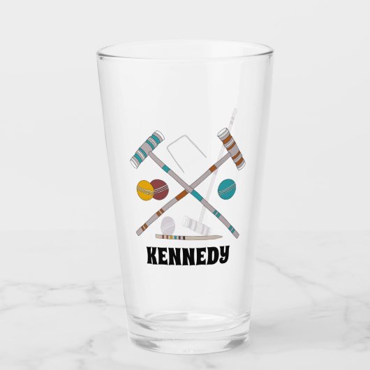Croquet Set, Lawn Games, aangepast Glas (Voorkant)