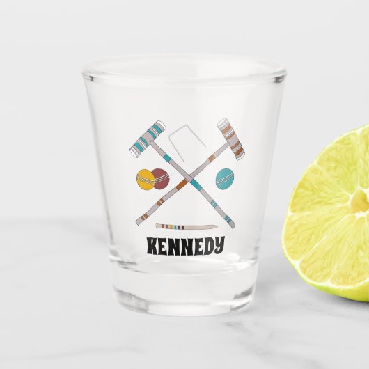 Croquet Set, Lawn Games, aangepast Shot Glas (Voorkant)