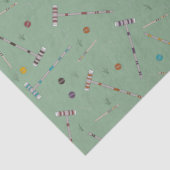 Croquet Set Lawn Games Jade Green Patterned Tissuepapier (Detail)
