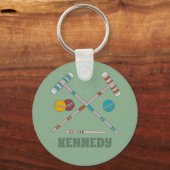 Croquet Set Lawn Games Jade Green Sleutelhanger (Voorkant)