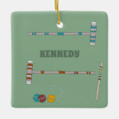 Croquet Set, Lawn Games Specialized Ceramic Ornam Keramisch Ornament (Voorkant)
