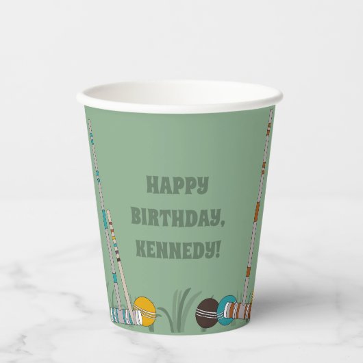 Croquet set, Yard Game Custom Outdoor Party Papieren Bekers (Voorkant)