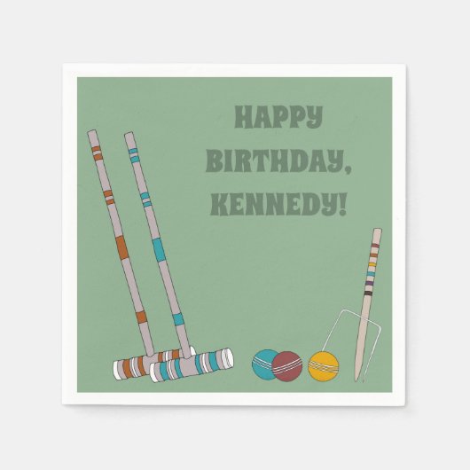 Croquet set, Yard Game Custom Outdoor Party Servet (Voorkant)