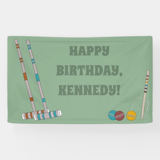 Croquet set, Yard Game Custom Party Spandoek (Horizontaal)