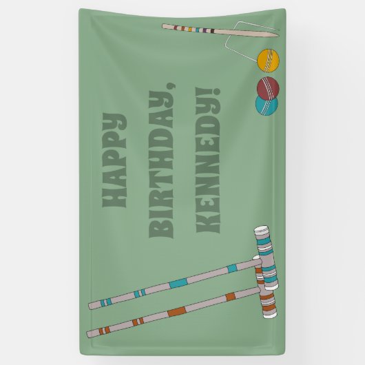 Croquet set, Yard Game Custom Party Spandoek (Verticaal)